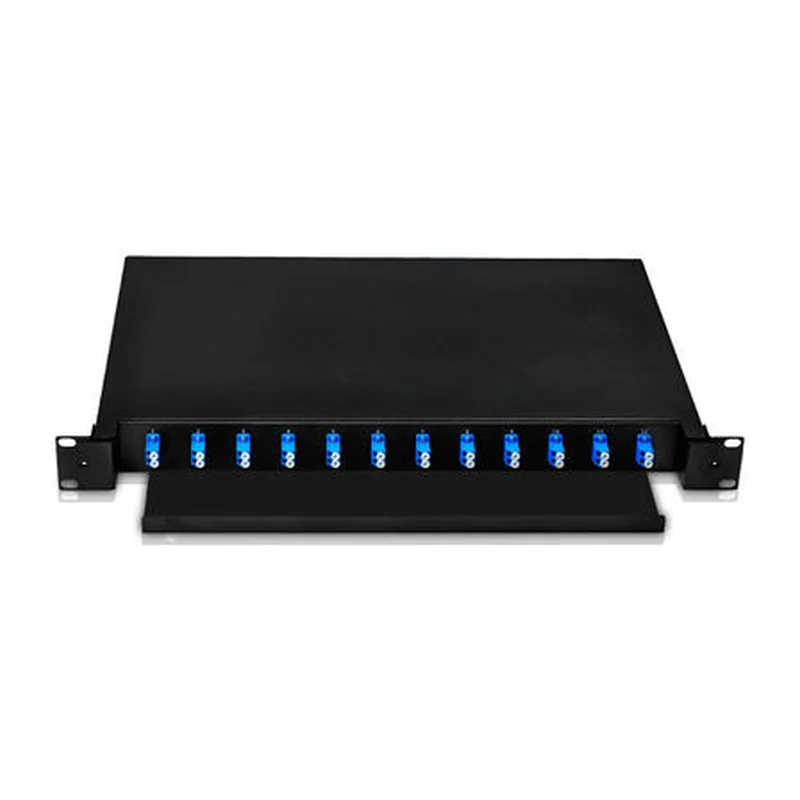 Кросс оптический Aixton AXT-ODF-24 — 19", 1U, 24 порта SC/UPC, выдвижной, металл