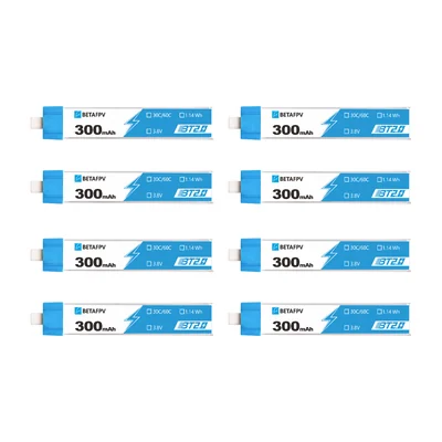 Аккумуляторы BETAFPV 1S 300 мА·ч 30C, разъём BT2.0, 8 шт.