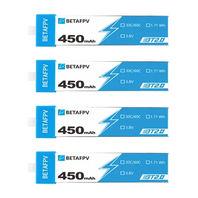 Аккумуляторы BETAFPV 1S 450 мА·ч 30C, разъём BT2.0, 4 шт.