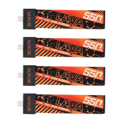 Аккумуляторы BETAFPV LAVA 1S 550 мА·ч 75C, 4 шт.