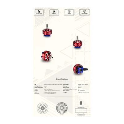 Мотор BrotherHobby Speed Shield 2207.5 V2, 1560/1750/1920/2108/2400/2700/3400 KV