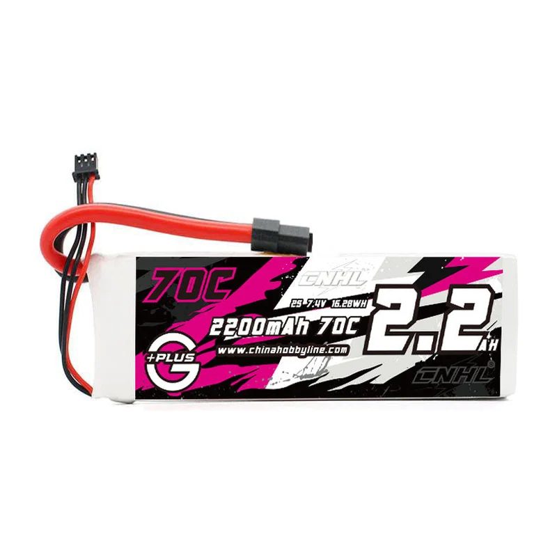 Аккумулятор для FPV CNHL G+Plus, 2200 мА·ч, 7,4 В, 2S, 70C, разъём XT60