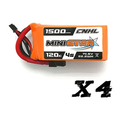 Аккумулятор для FPV CNHL MiniStar, 1500 мА·ч, 14,8 В, 4S, 120C, XT60, арт. 1501204C4