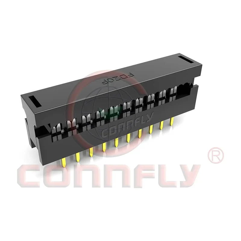 Вилка DIP IDC на шлейф Connfly DS1018 — шаг 2,54 мм, 6–64 контакта, монтаж в отверстия
