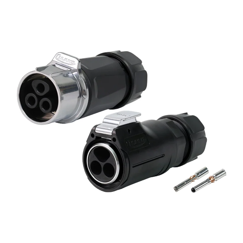 Круглый герметичный разъём CNLINKO LP-32, 3 контакта, 100 А, IP68
