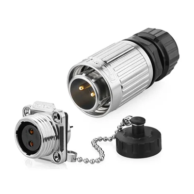 Разъём герметичный YW-20, 2 контакта, цинковый сплав, 20 А