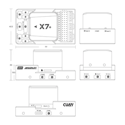 Полётный контроллер CUAV X7+, STM32H743, три IMU