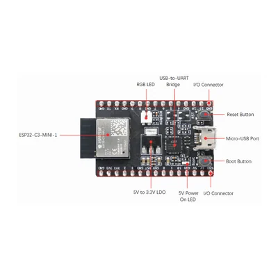 Плата разработчика DFRobot DFR0807 — ESP32-C3-DevKitM-1 Development Board (WiFi & BLE 5.0, 4MB Flash, RISC-V)