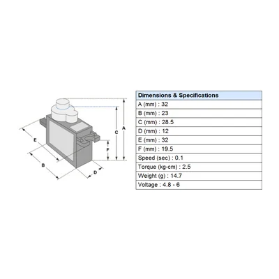 Сервопривод DFRobot SER0011 — 9025MG Metal Gear Servo