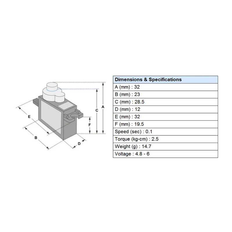 Сервопривод DFRobot SER0011 — 9025MG Metal Gear Servo