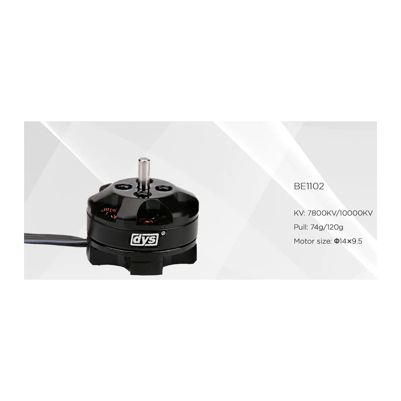Мотор DYS BE1102, 7800 KV, гоночный FPV, тяга до 120 г