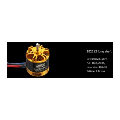Мотор DYS BE2212, длинный вал, 1450/2300 KV, тяга до 1000 г
