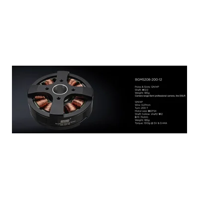 Мотор подвеса DYS BGM5208-200-12, 15 Ом, 12N14P, полый вал 12 мм