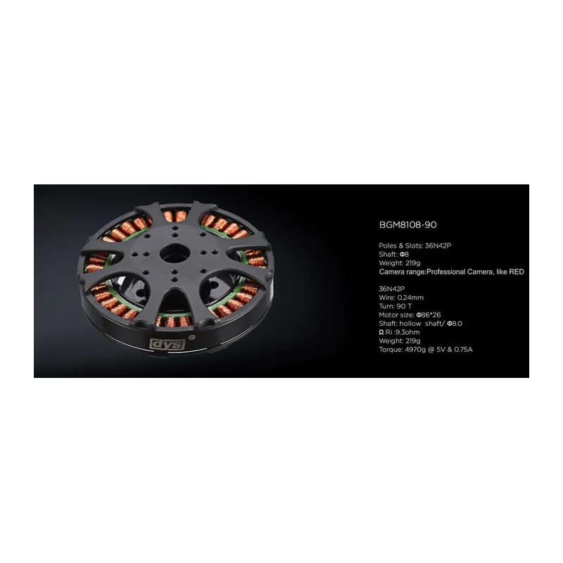 Мотор подвеса DYS BGM8108-90, 36N42P, момент 4970 г