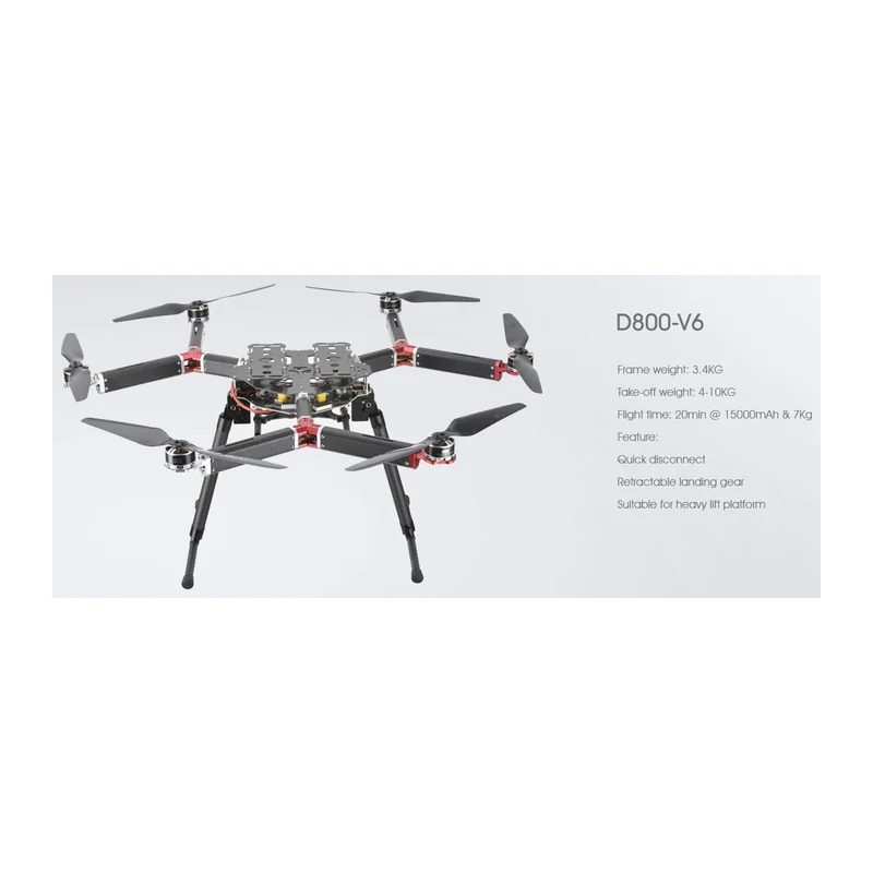 Рама DYS D800-V6, база 800 мм, взлётная масса до 10 кг