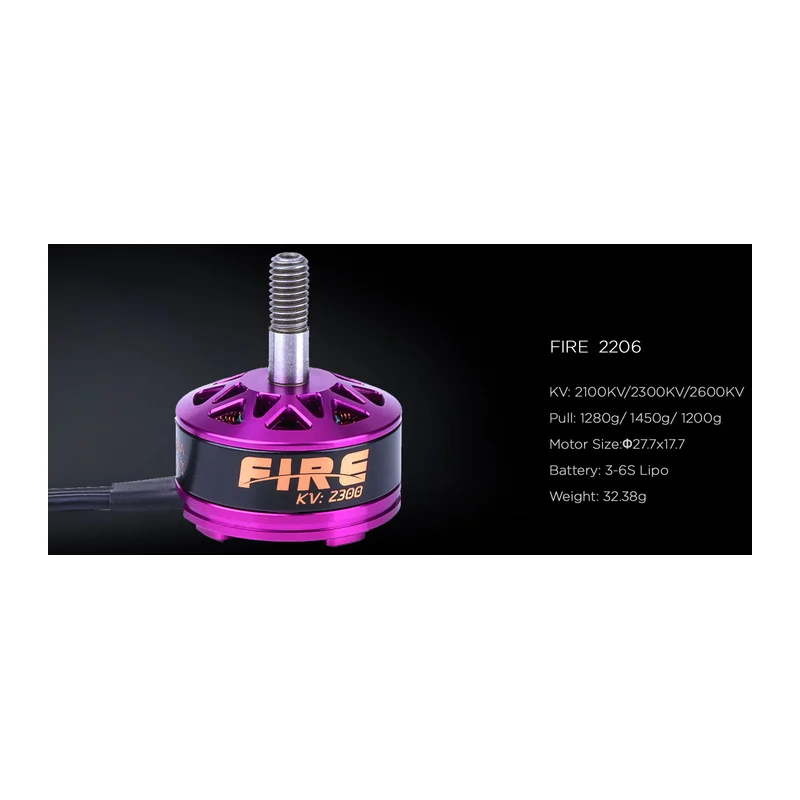 Мотор DYS Fire 2206, 2100 KV, гоночный FPV, тяга до 1450 г