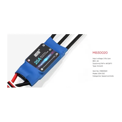Регулятор хода DYS MB30020, 20 А, 2–5S, SimonK