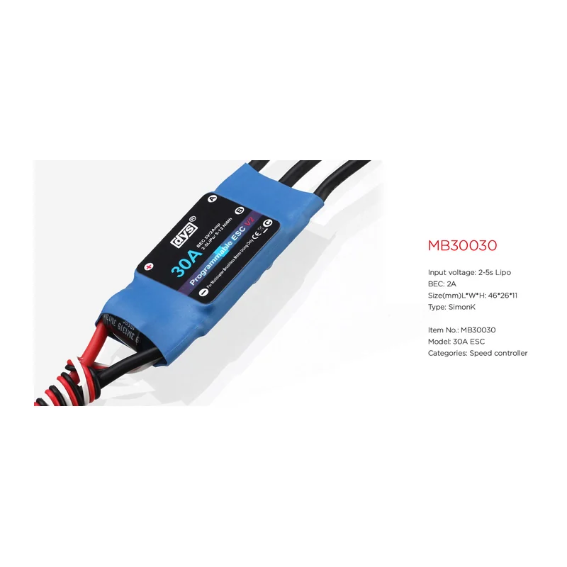 Регулятор хода DYS MB30030, 30 А, 2–5S, SimonK