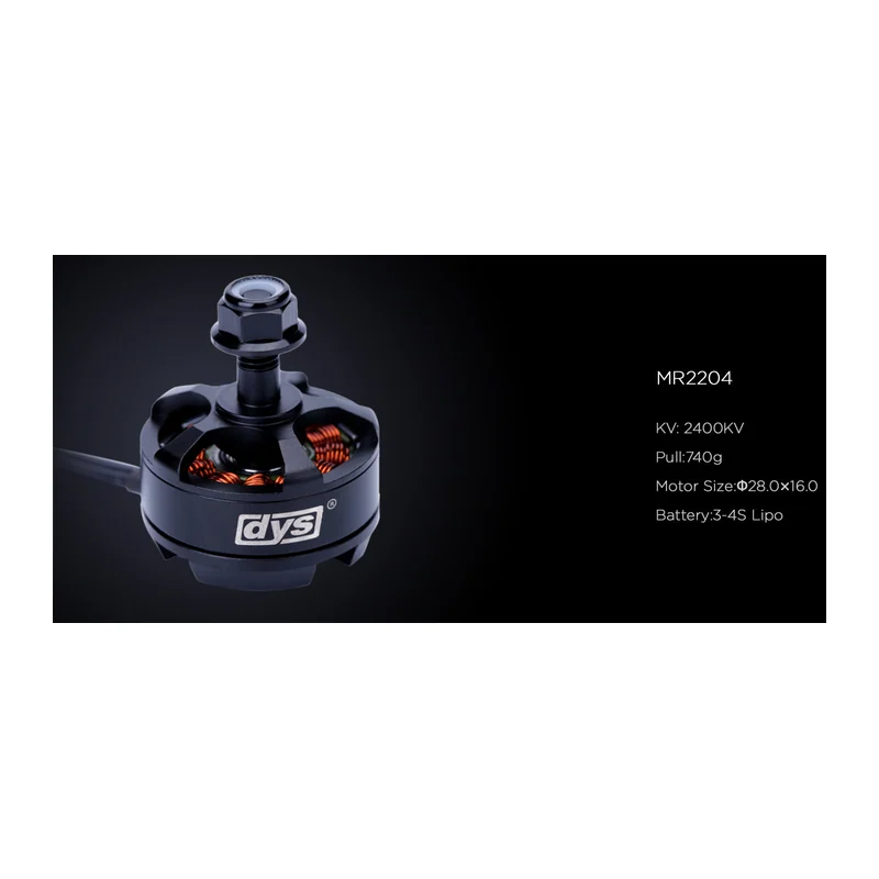 Мотор DYS MR2204, 2400 KV, гоночный FPV, ток до 18,9 А