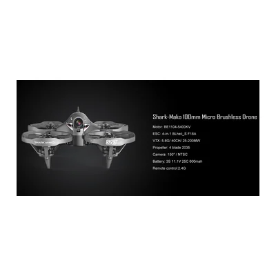 Микродрон DYS Shark Mako, база 100 мм, 135 г, F4 и BLHeli_S