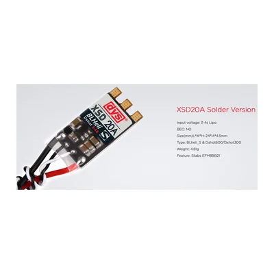 Регулятор хода DYS XSD20A Solder, BLHeli_S, 4,81 г
