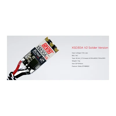 Регулятор хода DYS XSD30A V2 Solder, BLHeli_S, 7,2 г