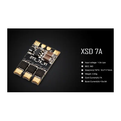Регулятор хода DYS XSD7A Solder, BLHeli_S, 0,83 г, 1–2S
