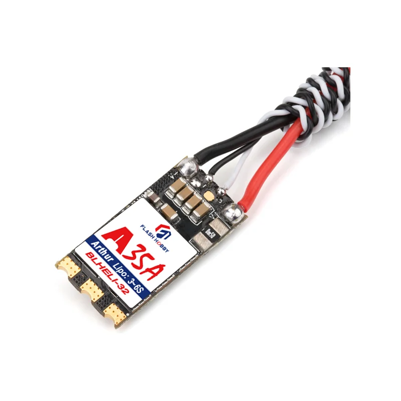 Регулятор хода FlashHobby Arthur 35A, BLHeli_32, 3–6S, масса 4,37 г