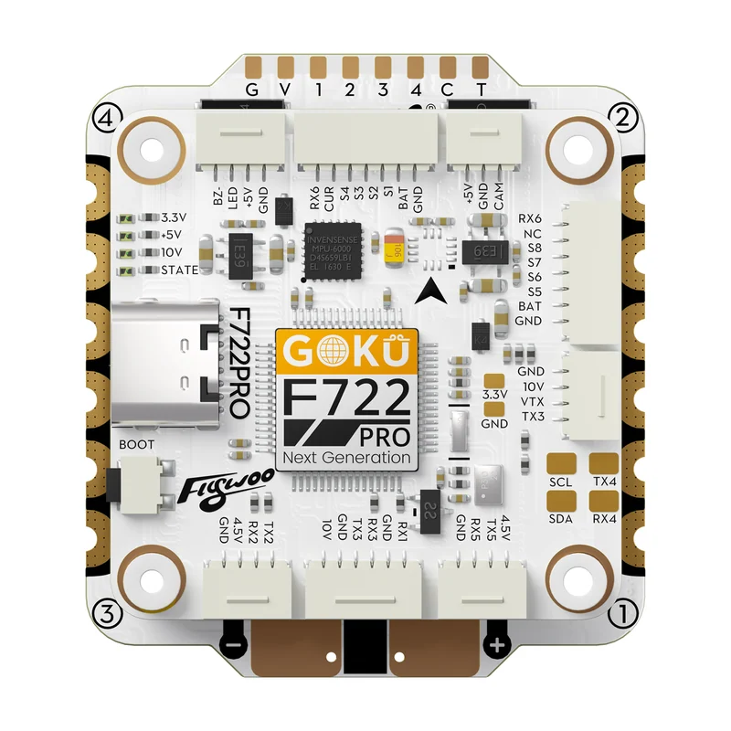 Полётный контроллер GOKU F722 Pro V2 55A 32Bit 128K 30x30 Stack