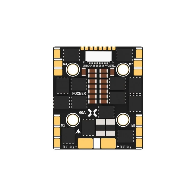 Регулятор хода Foxeer Reaper F4 Slim Mini ESC 128K 60A BL32 4in1 9~40V 20mm M3, 60A*4 / 100A*4