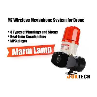 Громкоговоритель Foxtech M7 с проблесковым маяком, 120 дБ, 850 г