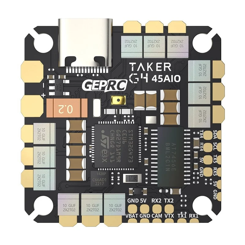 Полётный контроллер AIO GEPRC TAKER G4 45A, со встроенным регулятором 4-в-1
