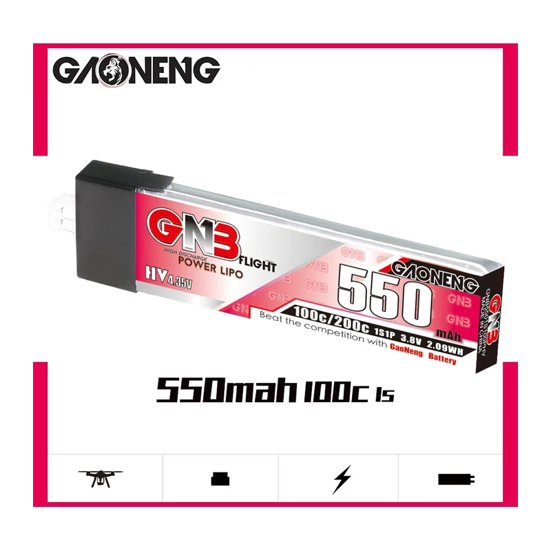 Аккумулятор GNB 1S 550 мА·ч, 100C, LiHV, PH2.0