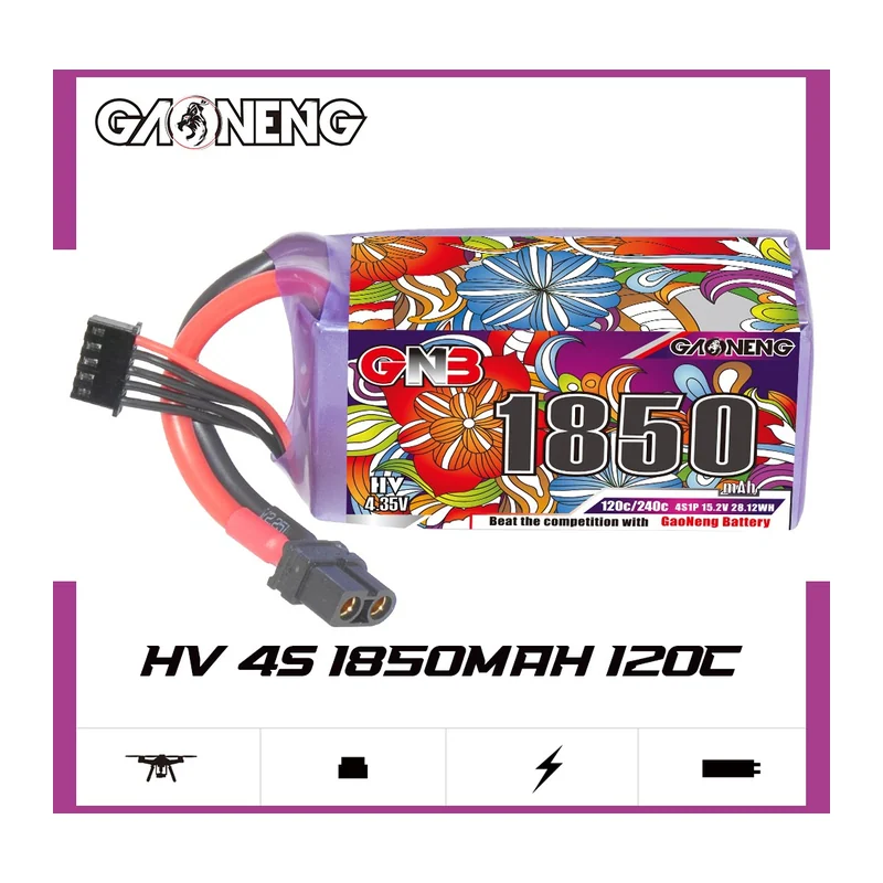 Аккумулятор GNB 4S 1850 мА·ч, 120C, LiHV, XT60