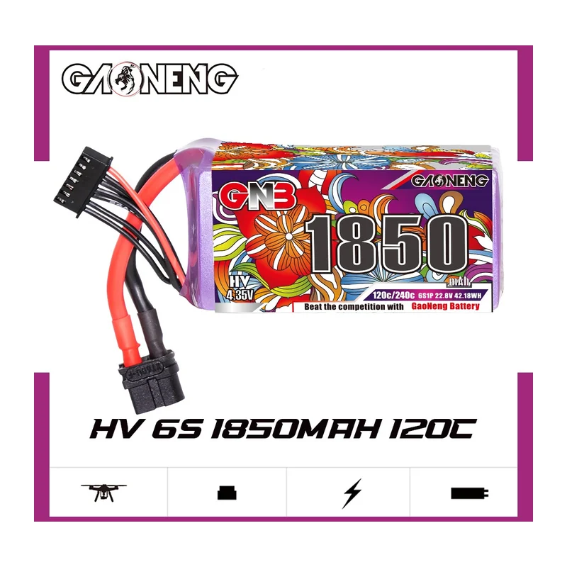 Аккумулятор GNB 6S 1850 мА·ч, 120C, LiHV, XT60