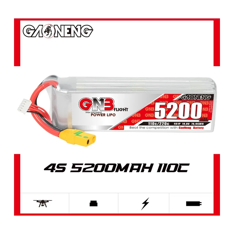 Аккумулятор GNB 4S 5200 мА·ч, 110C, LiPo, XT90S