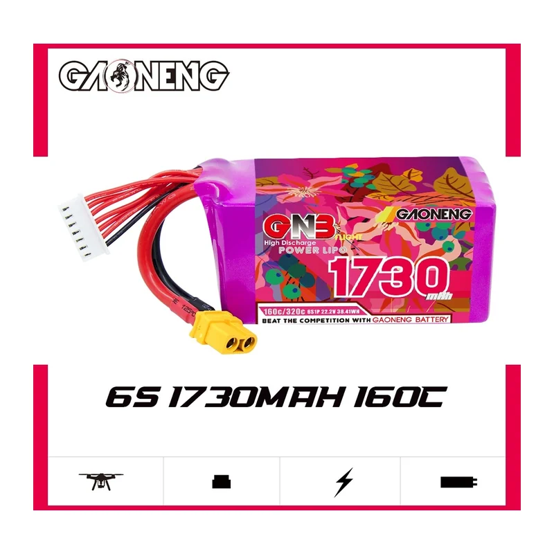 Аккумулятор GNB 6S 1730 мА·ч, 160C, LiPo, XT60