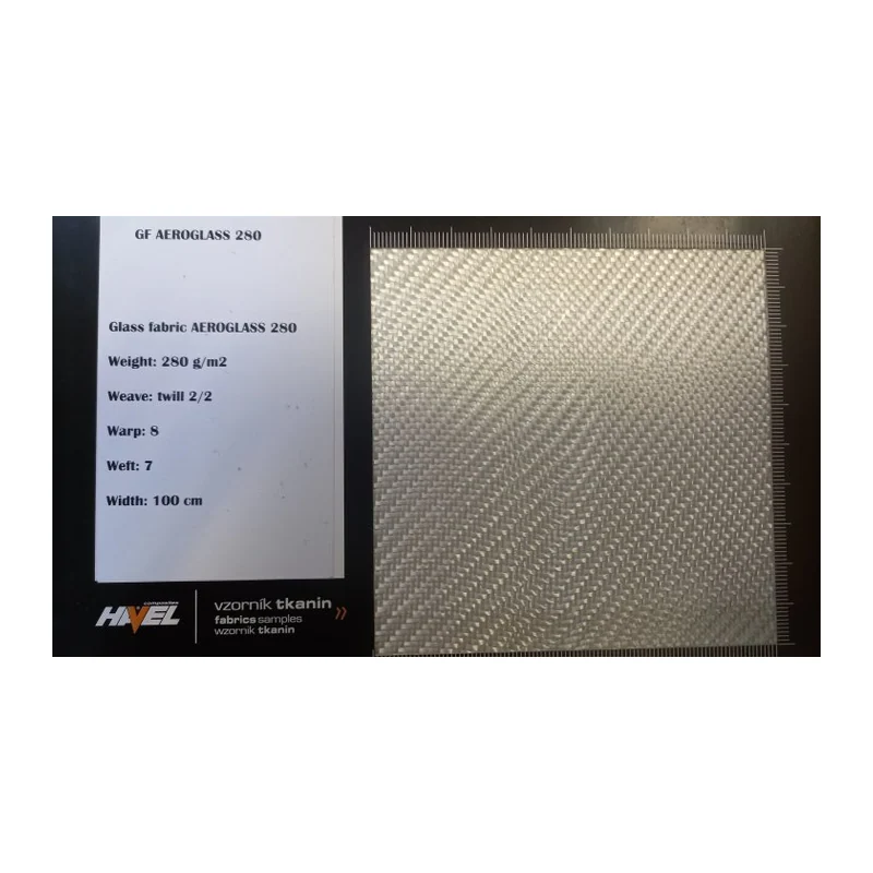 Стеклоткань AEROGLASS 280 г/м², саржа 2/2, 8×7 нит/см, ширина 100 см