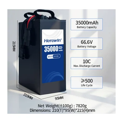 Батарея тяговая Herewin T1090190E, полутвердотельная, 35 000 мА·ч, 18S1P, 66,6 В, 10C