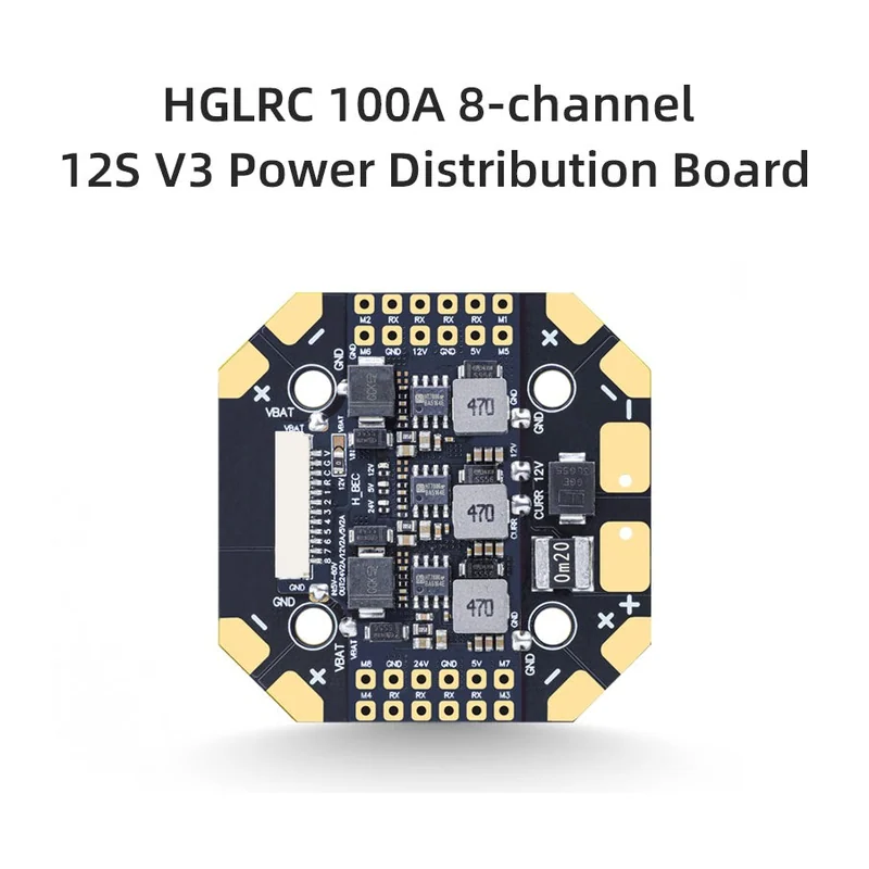 Плата распределения питания HGLRC 100A, 12S, 8 каналов