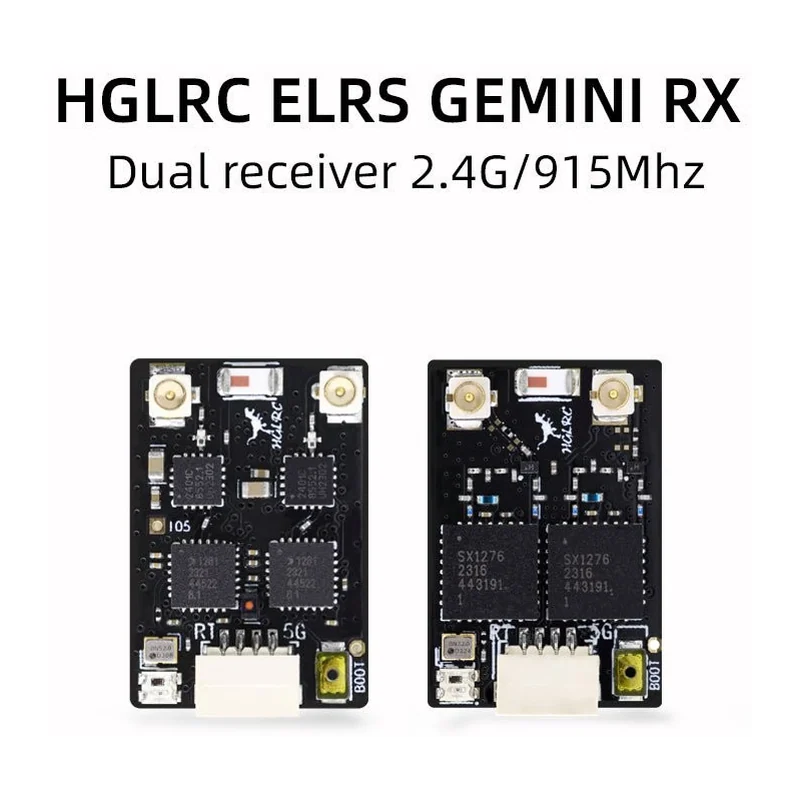 Приёмник HGLRC Gemini ELRS 2,4 ГГц / 915 МГц