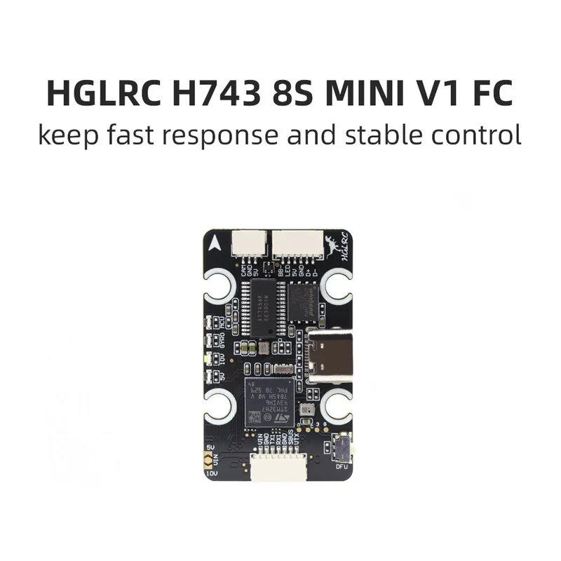 Полётный контроллер HGLRC H743 8S Mini V1, ICM42688, с регулятором 60A 4-в-1