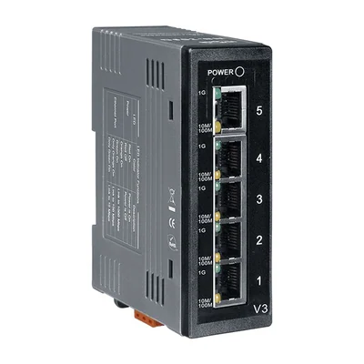 Промышленный коммутатор ICP DAS NS-205G, 5 портов, 10/100/1000 Мбит/с