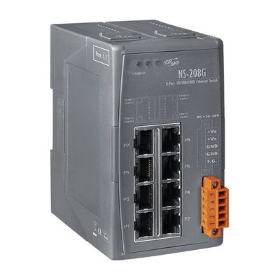 Промышленный коммутатор ICP DAS NS-208G, 8 портов, 10/100/1000 Мбит/с