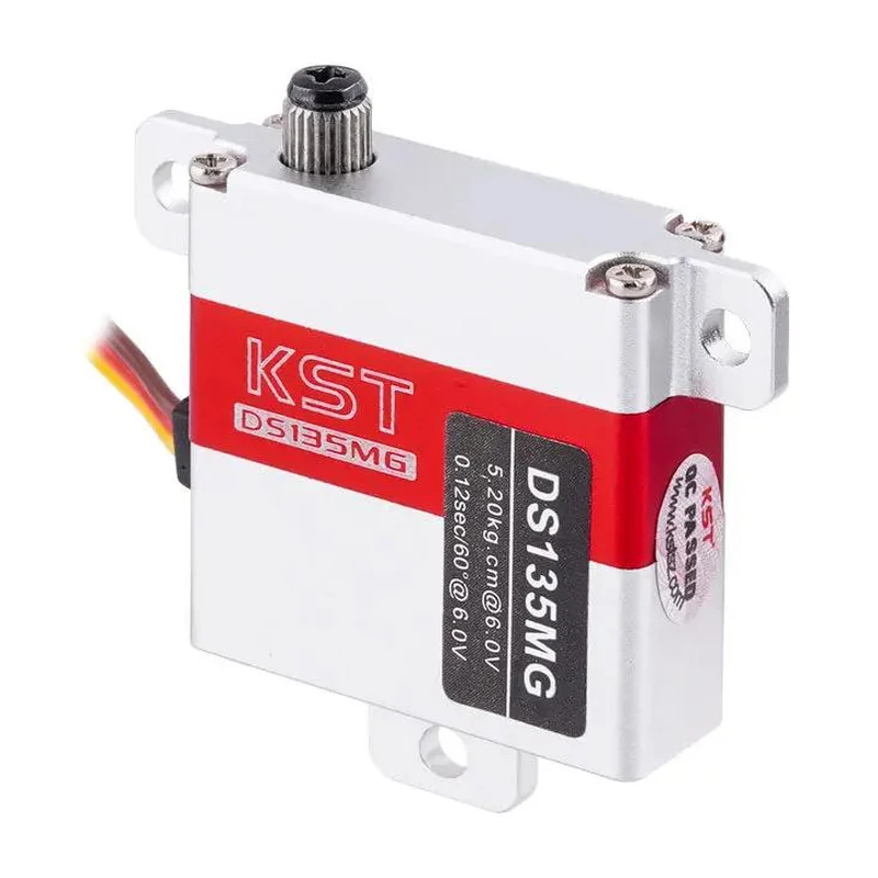 Сервопривод KST DS135MG, мини, 5,2 кг·см, 0,12 с/60°, толщина 10 мм, стальной редуктор