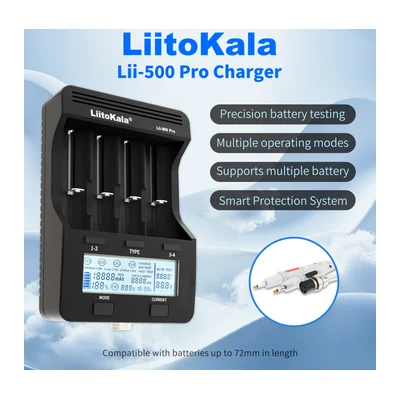 Зарядное устройство LiitoKala Lii-500 Pro, 4 канала, тест ёмкости и сопротивления