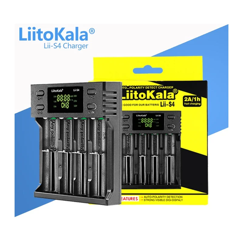 Зарядное устройство LiitoKala Lii-S4, 4 канала, автоопределение полярности