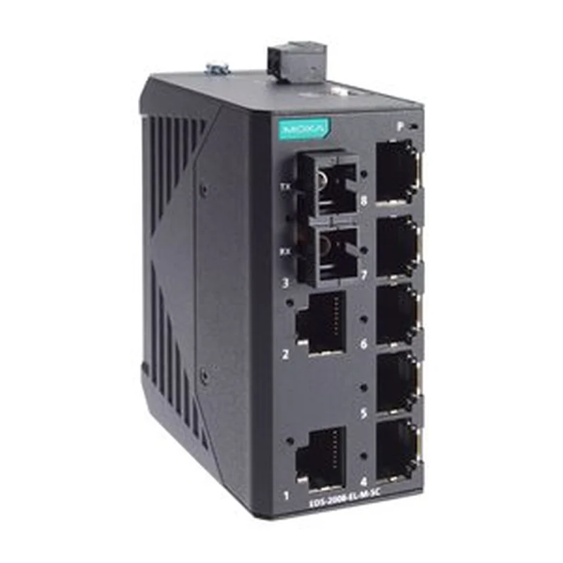 Коммутатор Moxa EDS-2008-EL-M-SC, 7 портов 10/100 + 1 оптика SC, неуправляемый