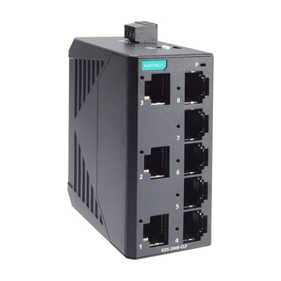 Коммутатор Moxa EDS-2008-ELP, 8 портов 10/100, неуправляемый, пластиковый корпус