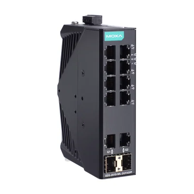 Коммутатор Moxa EDS-2010-ML-2GTXSFP, 8 × 10/100 + 2 комбо Gigabit/SFP, неуправляемый